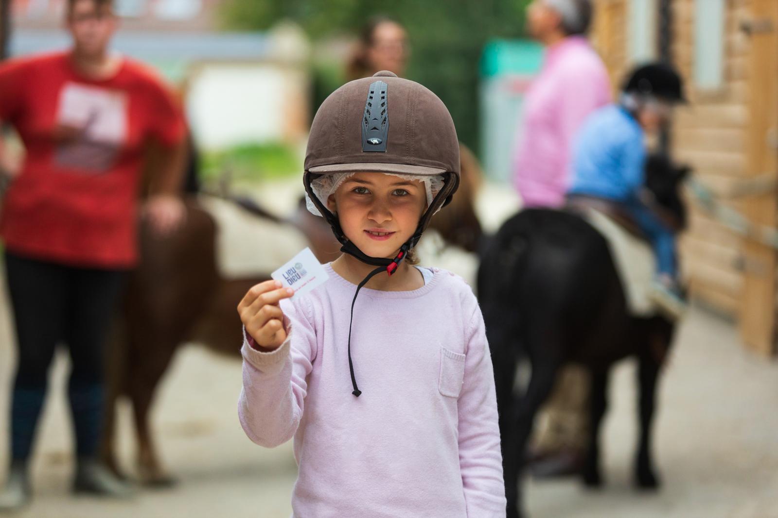 Beauchamps : domaine du Lieu Dieu, jeune cavalière
