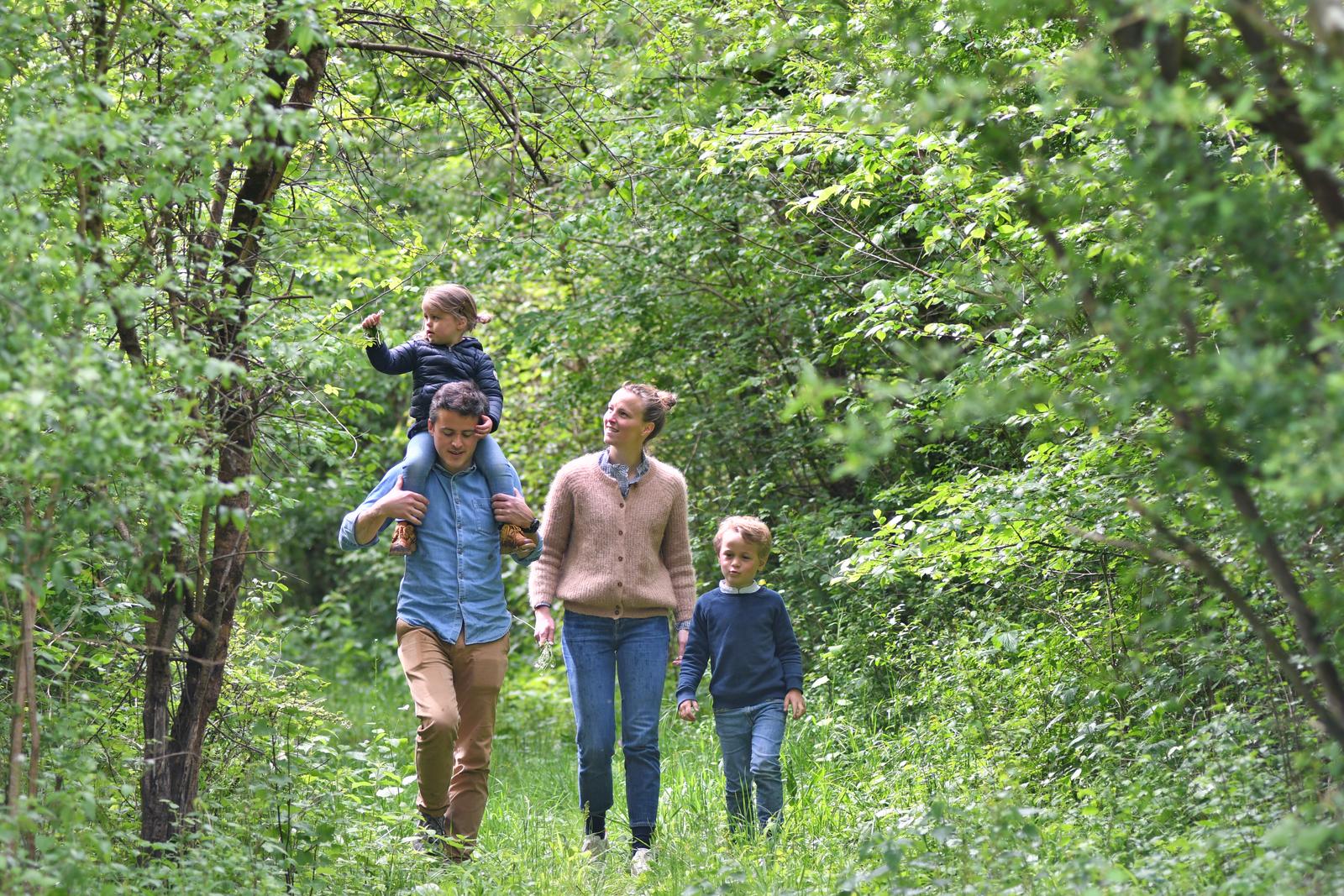 Promenade en forêt en famille