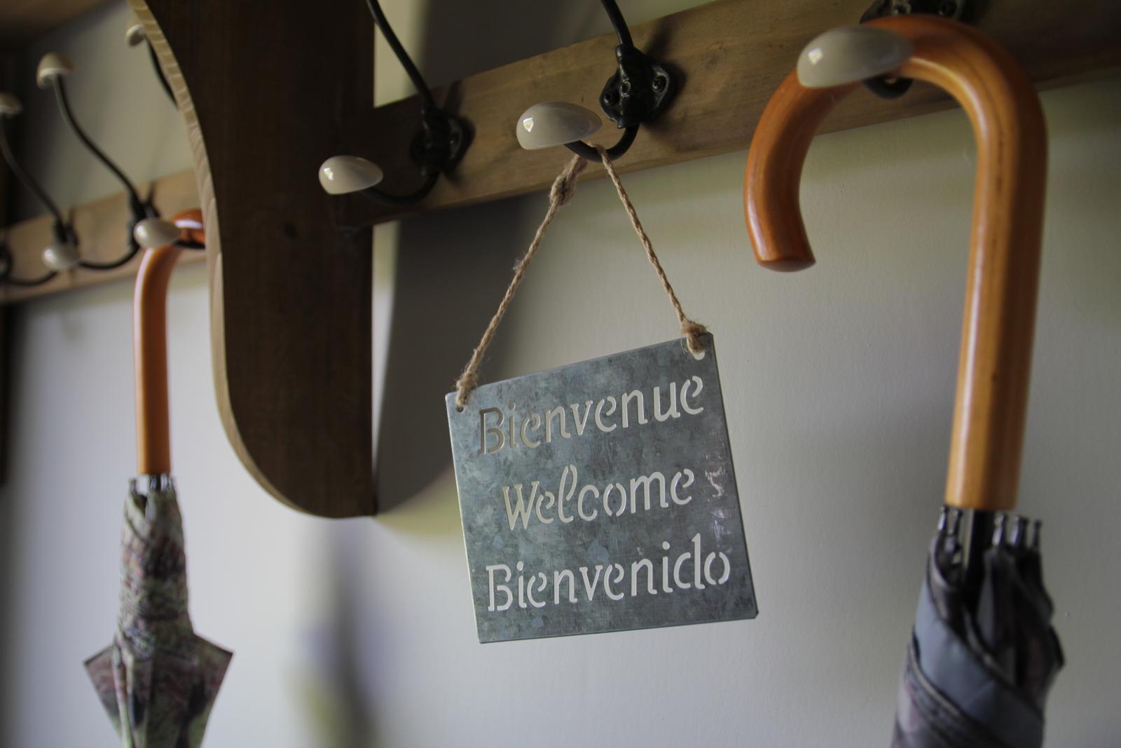 Couloisy : chambre d'hôtes Un Air de Campagne, panneau "Bienvenue"