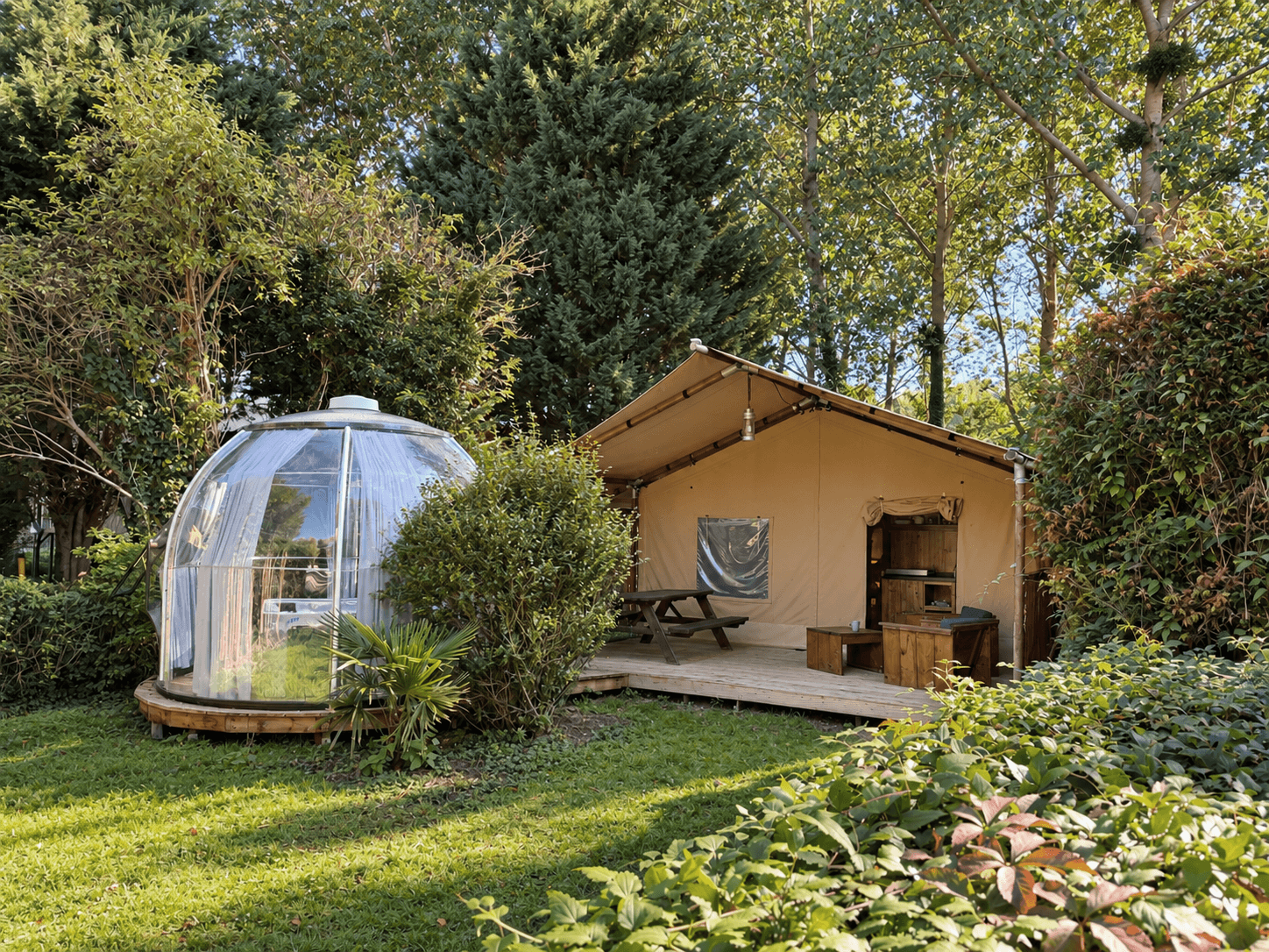 Bulle-spa tente safari Camping de la Trye2