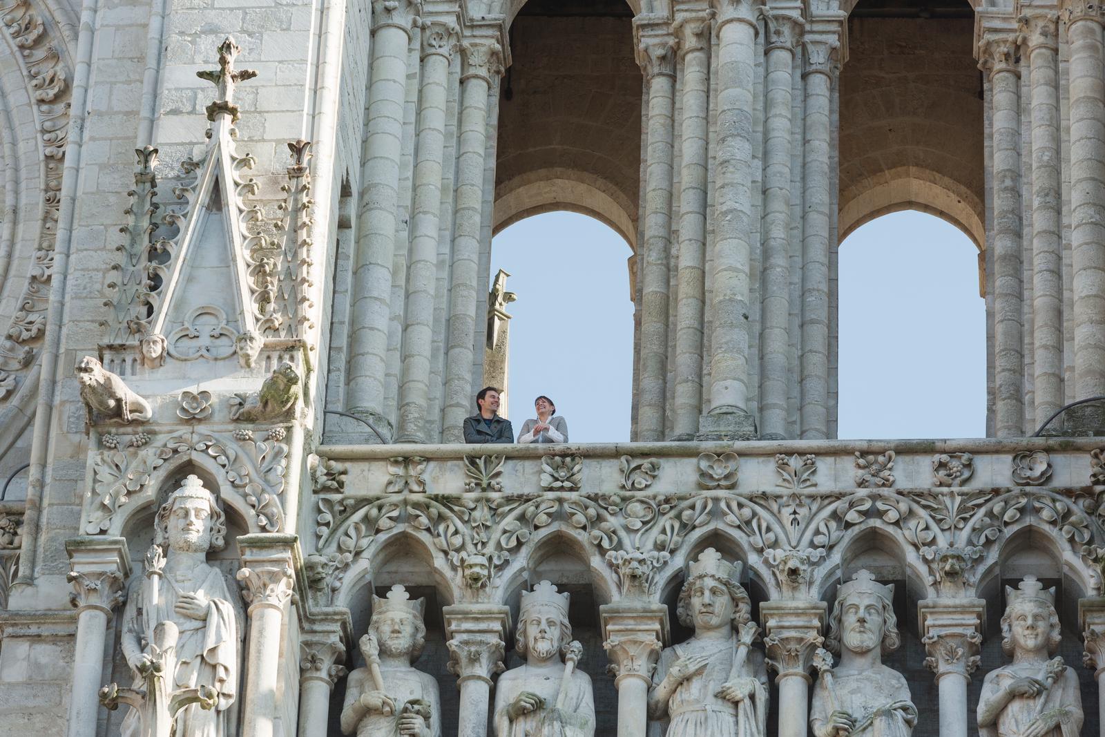 Amiens : couple en haut de la cathédrale