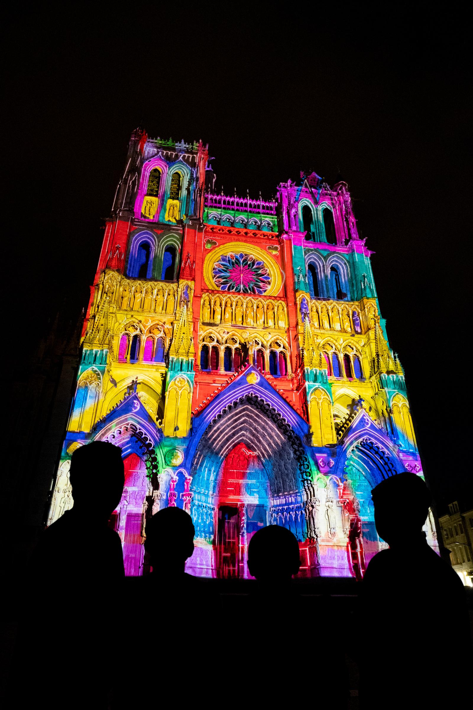 Amiens : spectacle Chroma 2019, colorisation de la cathédrale 04