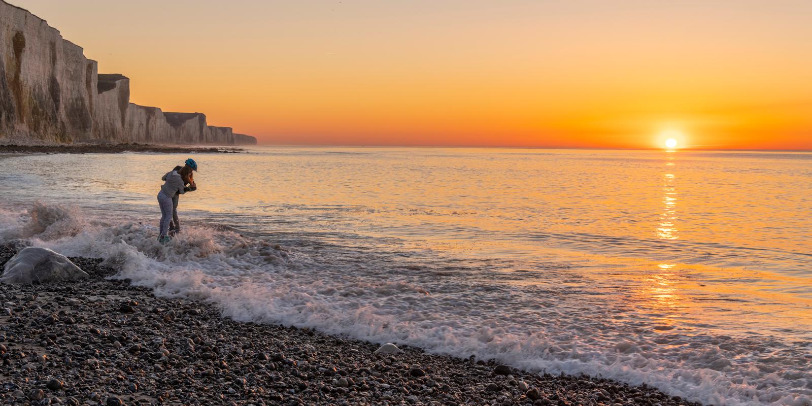 Ault - Falaise au coucher du soleil