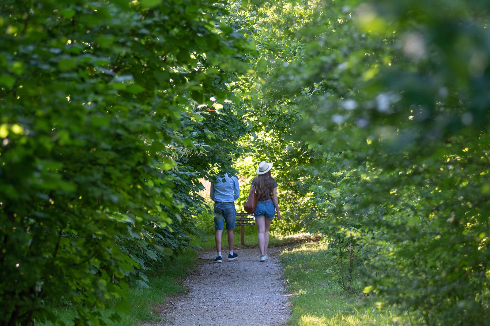Port-le-Grand  : Château des Tilleuls, couple au camping 04