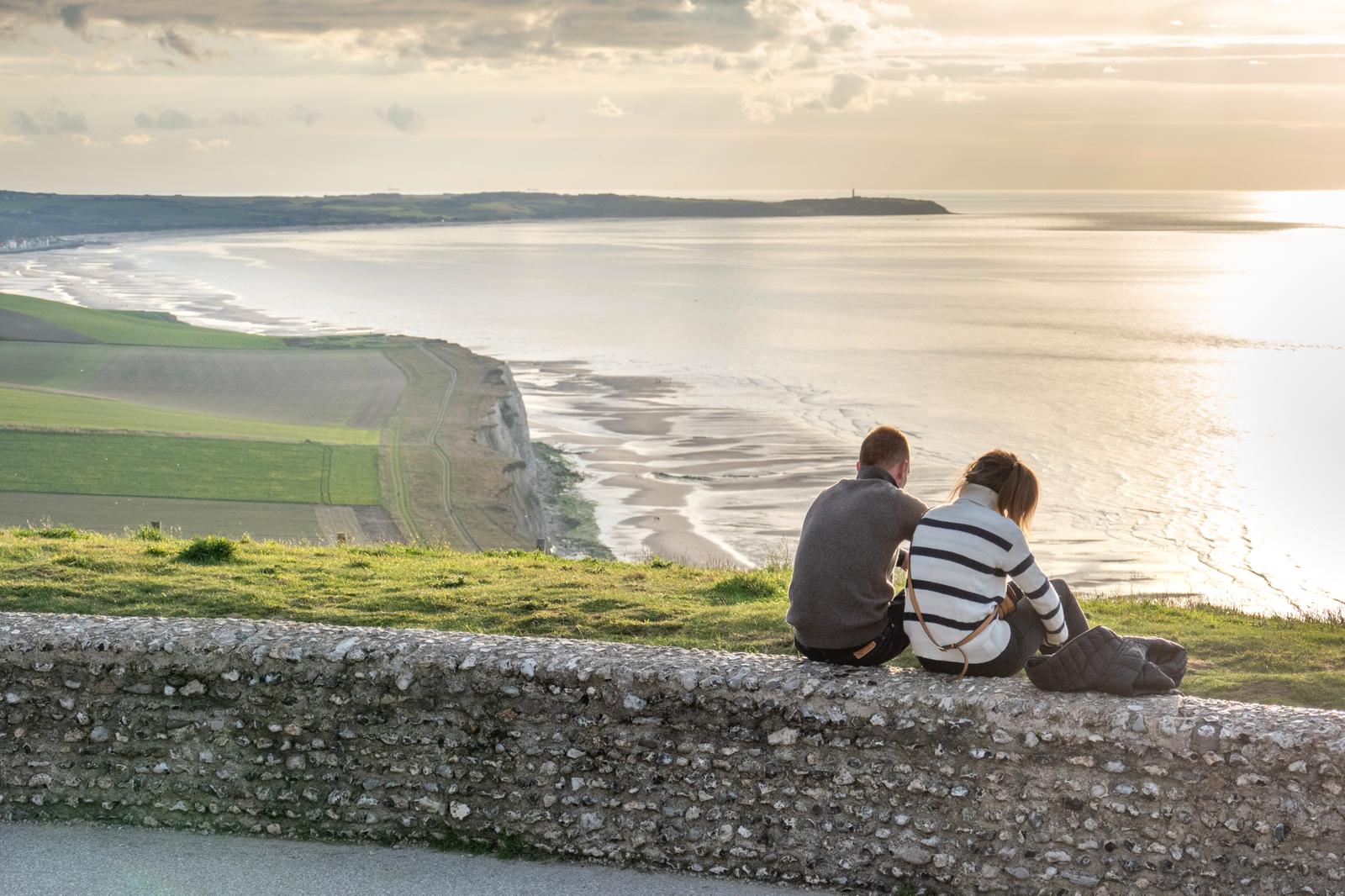 Le Cap Blanc Nez au crépuscule : couple