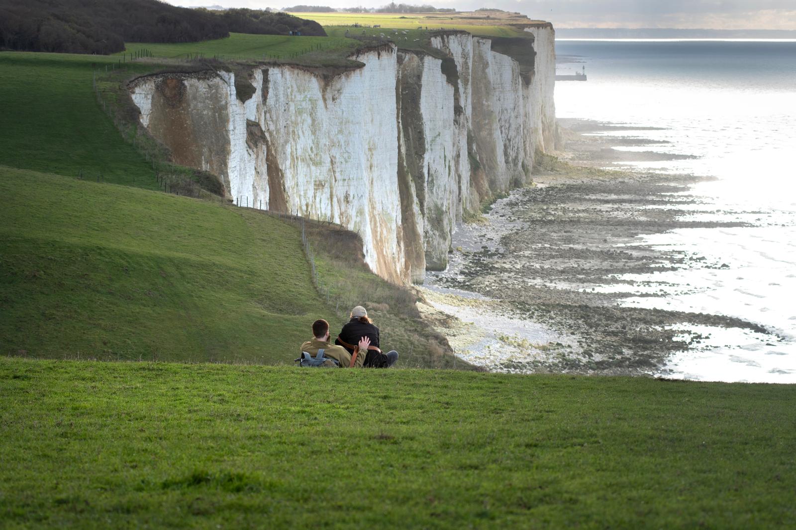 Les falaises entre le bois de Cise et Mers-les-Bains : couple