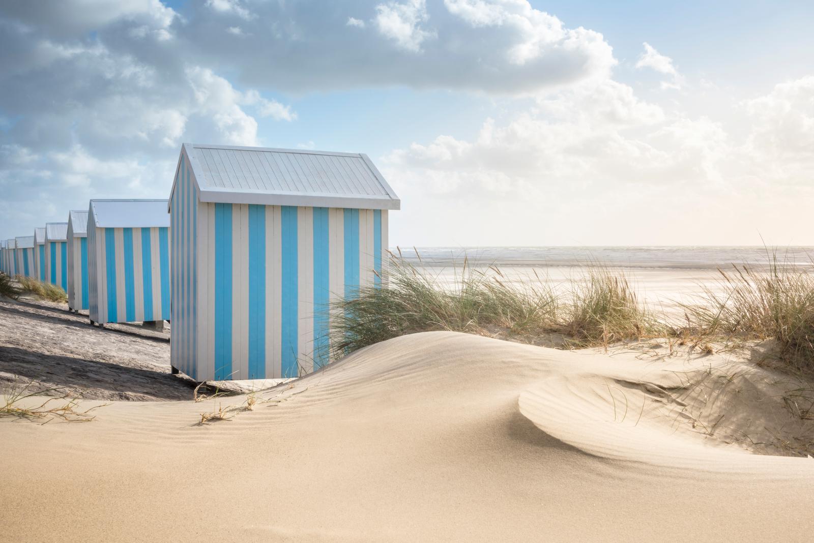 Cabines de plage rayées