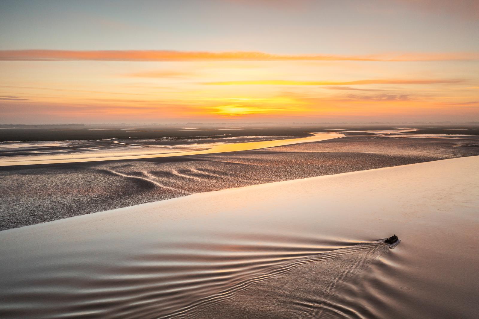 Cap-Hornu : la plage au coucher du soleil
