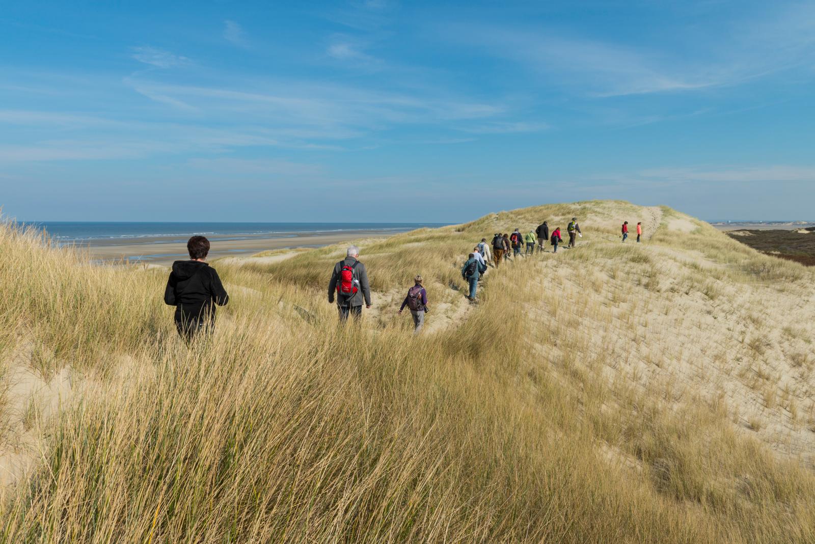 Fort-Mahon : promeneurs dans les dunes