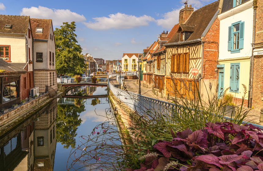 Amiens et son quartier historique Saint-Leu en automne
