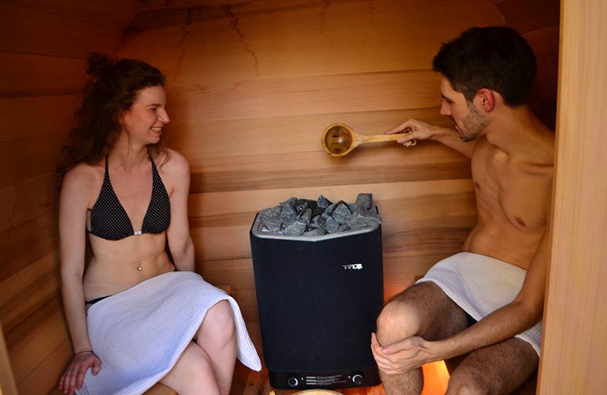 Les pierres chaudes du sauna de la Maison de l’Omignon à Vermand
