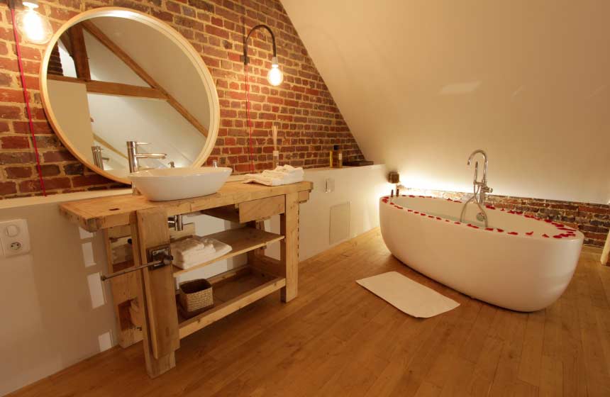 La salle de bain de la chambre “Vison” de la maison d’hôtes «  La Salamandre » à Beauvais