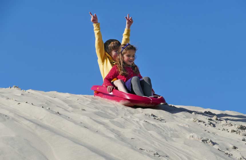 Les dunes un super terrain de jeu pour les enfants
