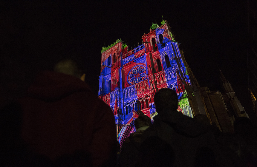 Spectacle de colorisation de la cathédrale d'Amiens