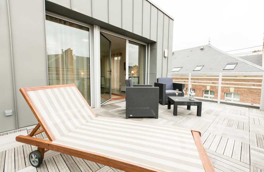 Se poser en duo en terrasse Hôtel Marotte à Amiens_appartement terrasse