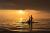 Coucher de soleil sur la Baie de Somme en paddle