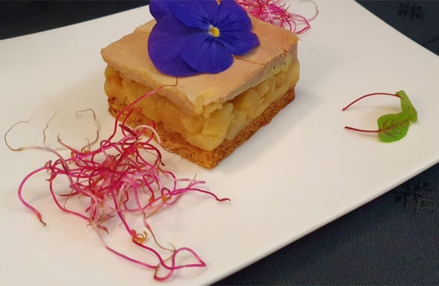Tatin de fruit défendu et foie gras - Restaurant La Crémaillère